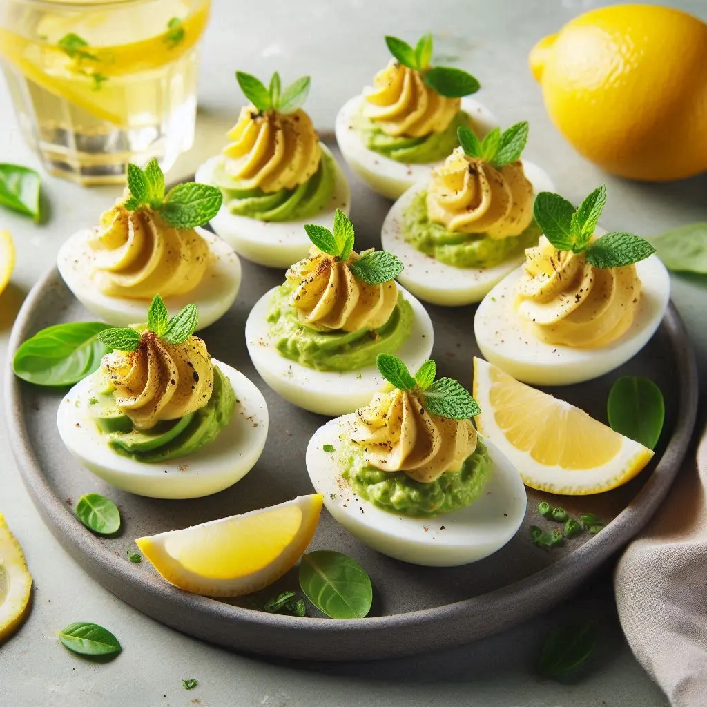 Œufs farcis à la mousse d’avocat et citron