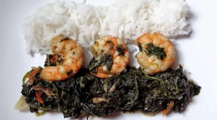Sauce épinard aux crevettes