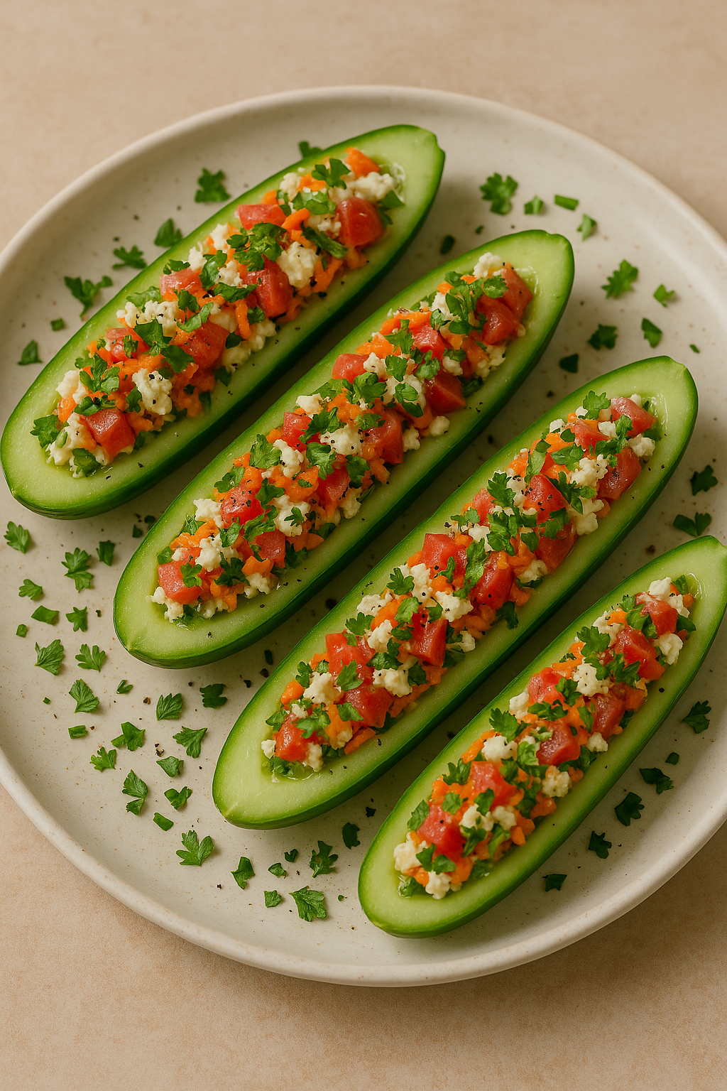 Des concombres farcis